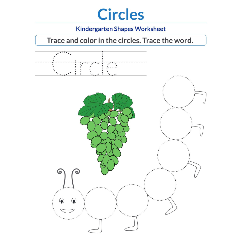 Kindergarten Color Words Shapes and Color by Number Worksheets