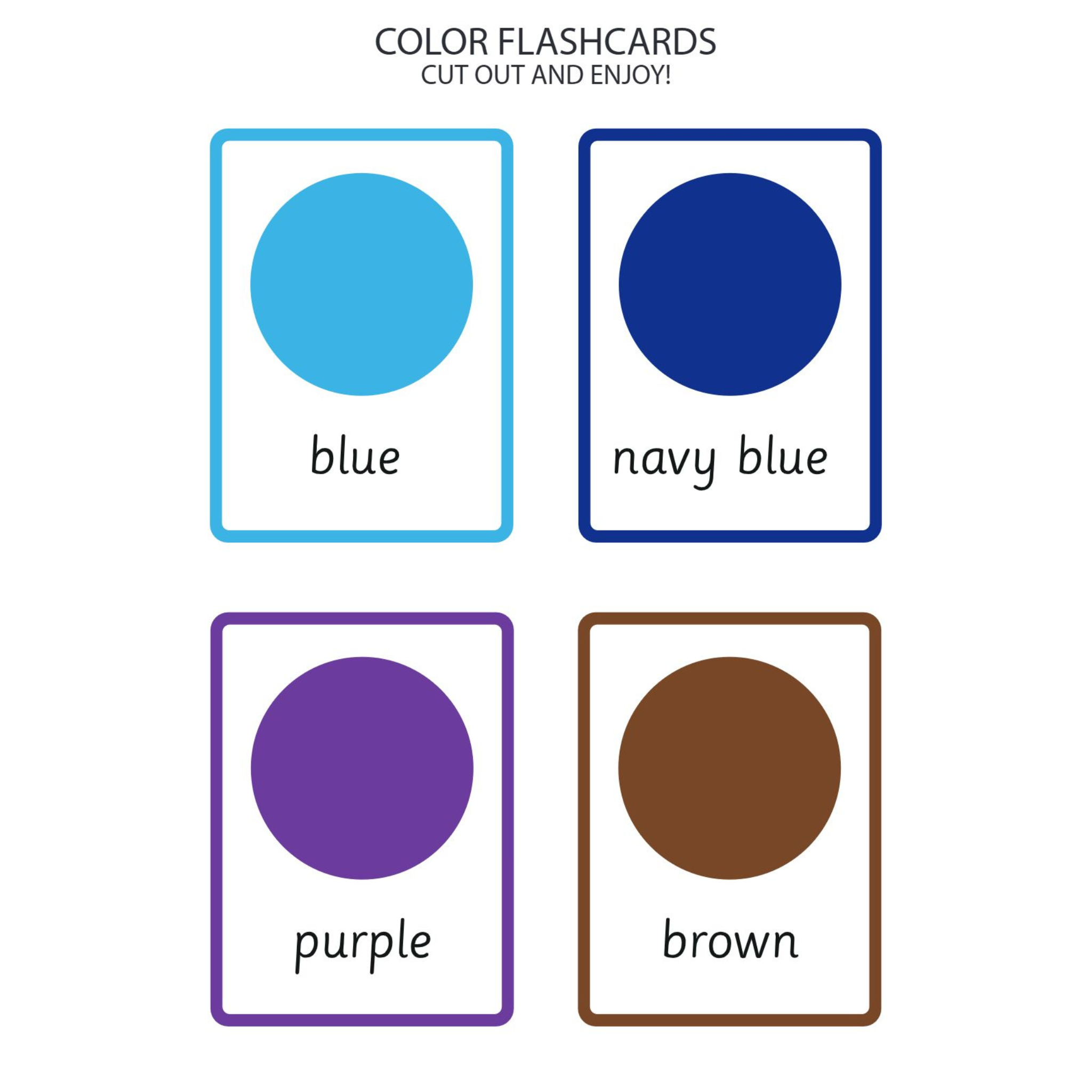 Letter Size Color Flashcards