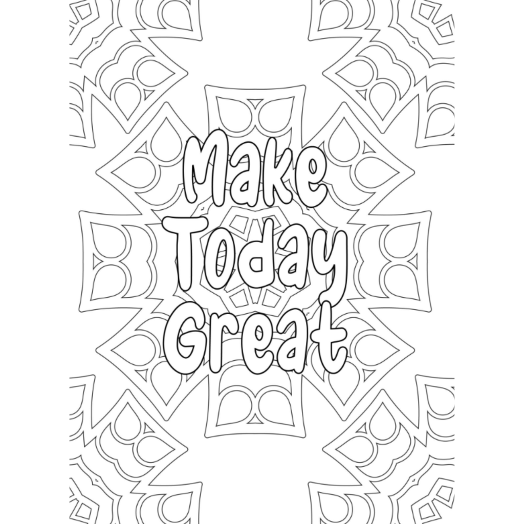 Mindfulness Mandala Quote Coloring Book