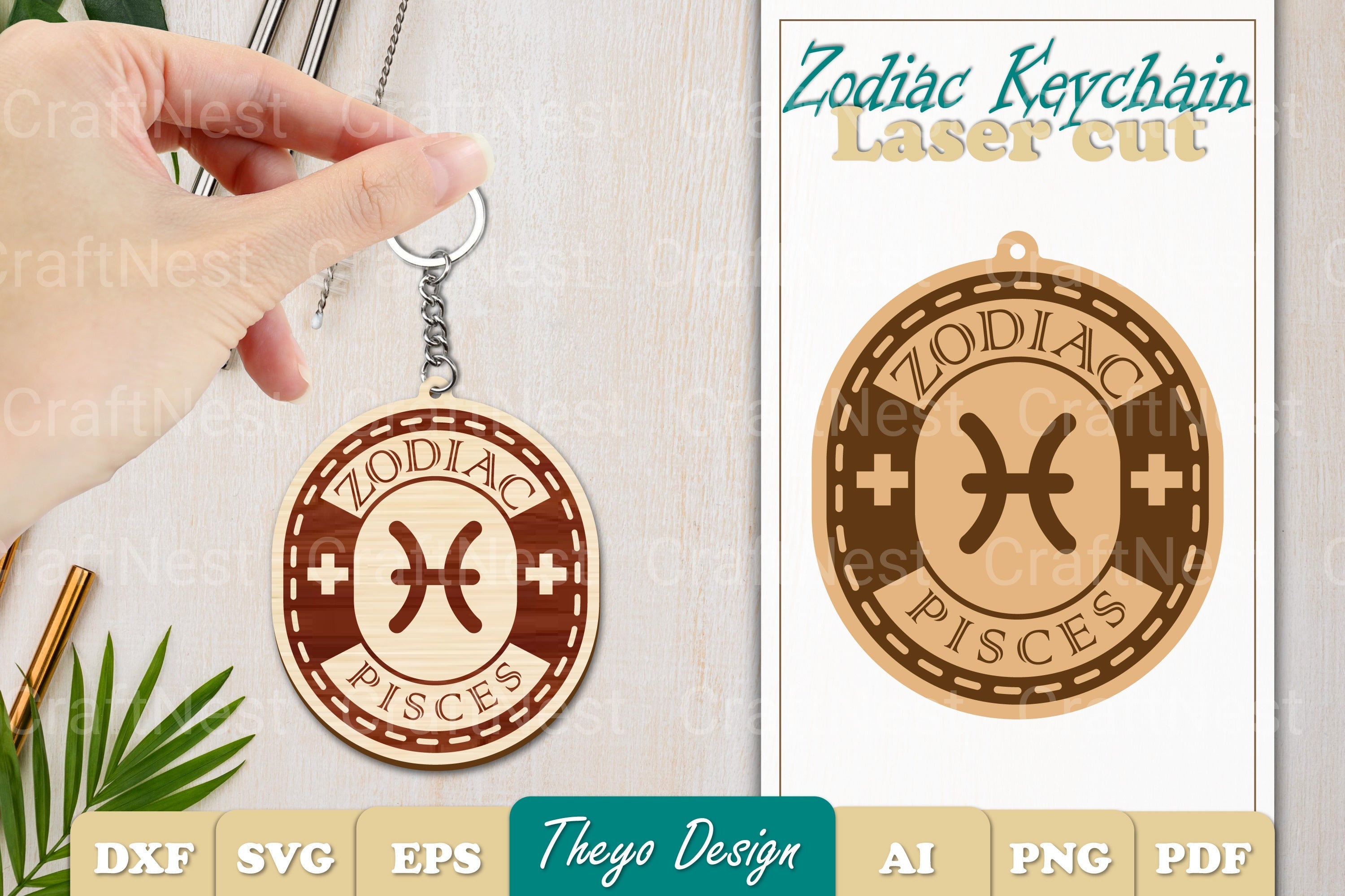 Zodiac Keychain SVG Bundle