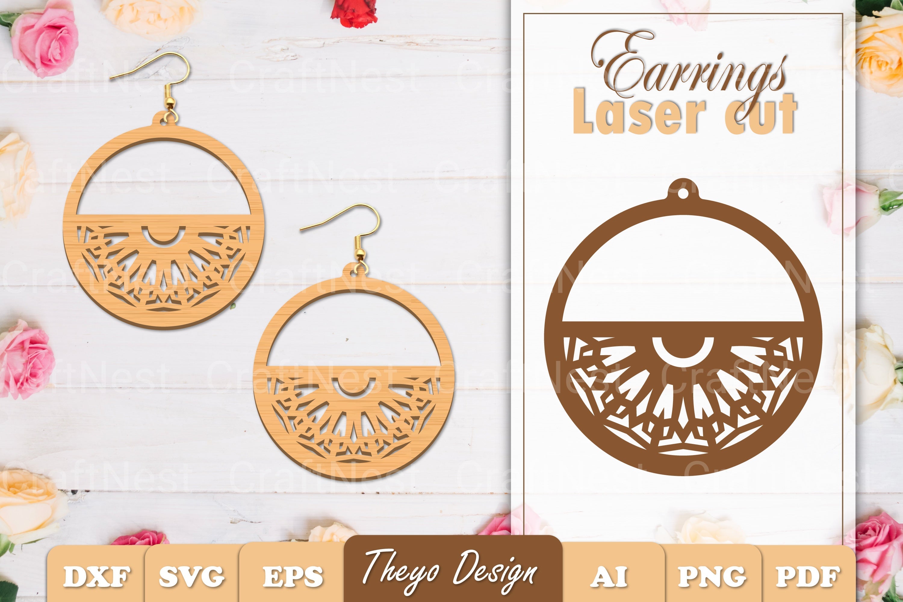 Earrings Mandala SVG Bundle SVG