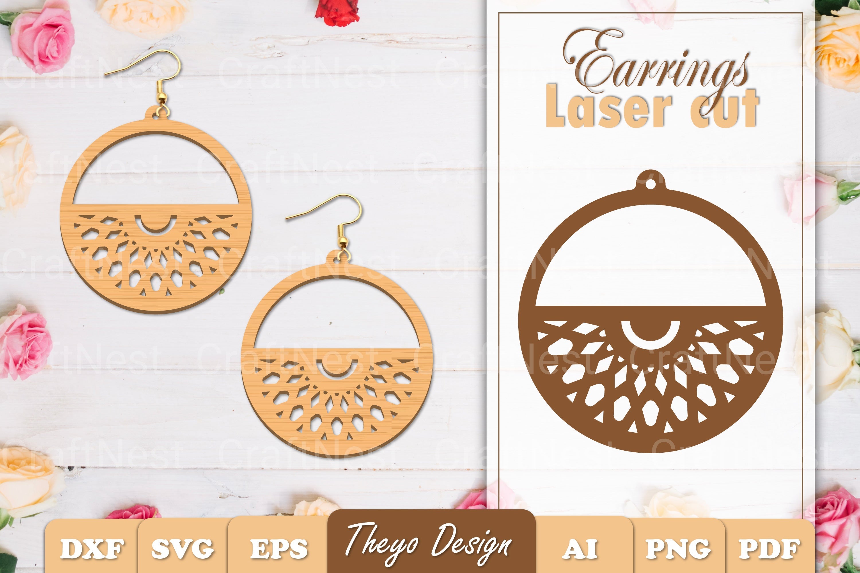 Earrings Mandala SVG Bundle SVG