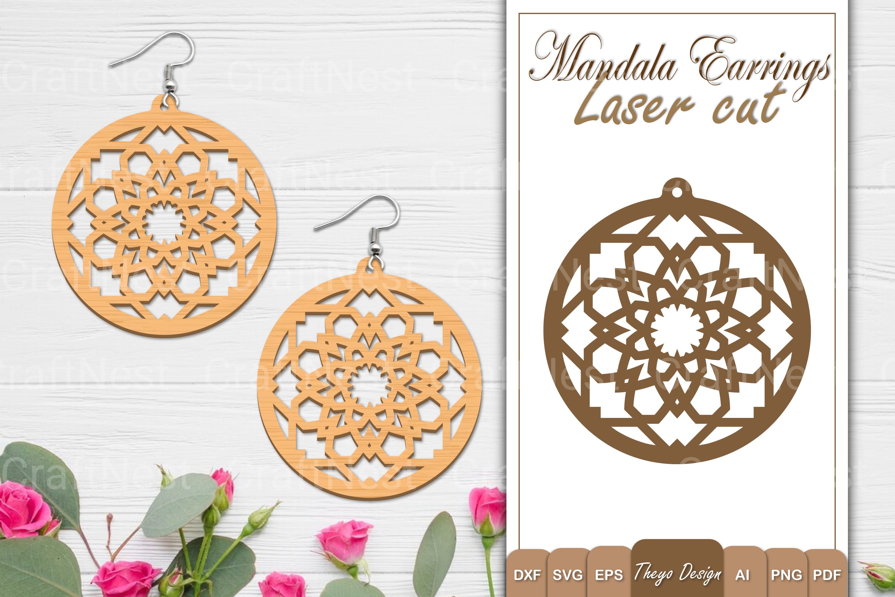 Mandala Earrings SVG Bundle