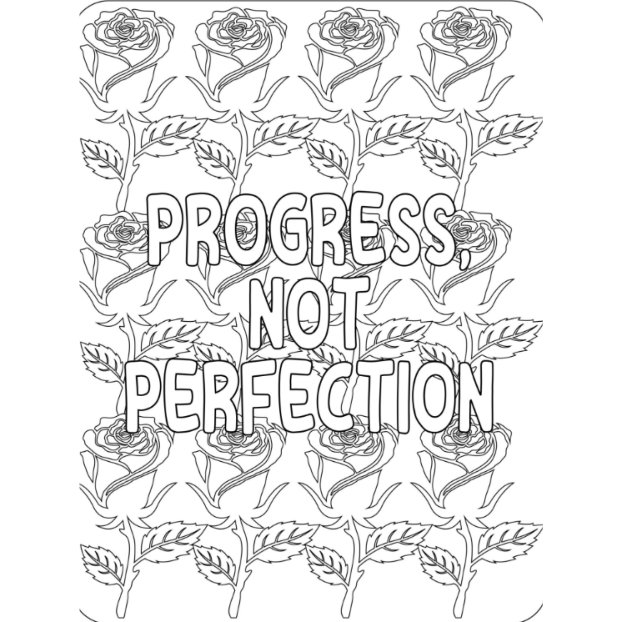 Motivational Floral Affirmation Coloring Book