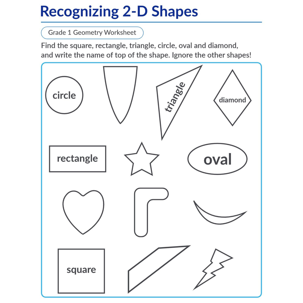 Name of 2d Shapes Worksheets