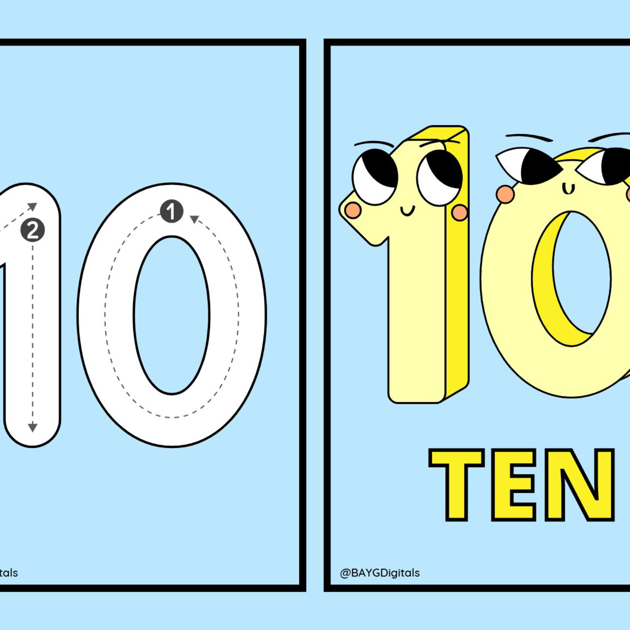 Number Tracing Flashcards 1 30