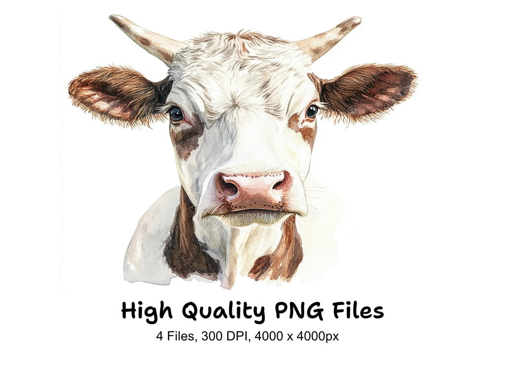 Cow Head Clipart Bundle