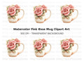 Elegant Pink Rose Clipart Bundle