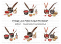 Vintage Love Letter Writing Clipart Bundle