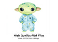 Cute Baby Alien Clipart Bundle