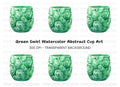 Green Swirl Patterned Jade Cup Clipart Bundle