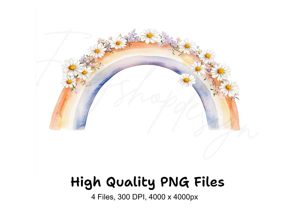 Daisy Rainbow Clipart Bundle