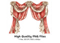 Ornate Victorian Drapes Clipart Bundle