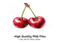 Sweet Red Cherry Illustration Clipart Bundle
