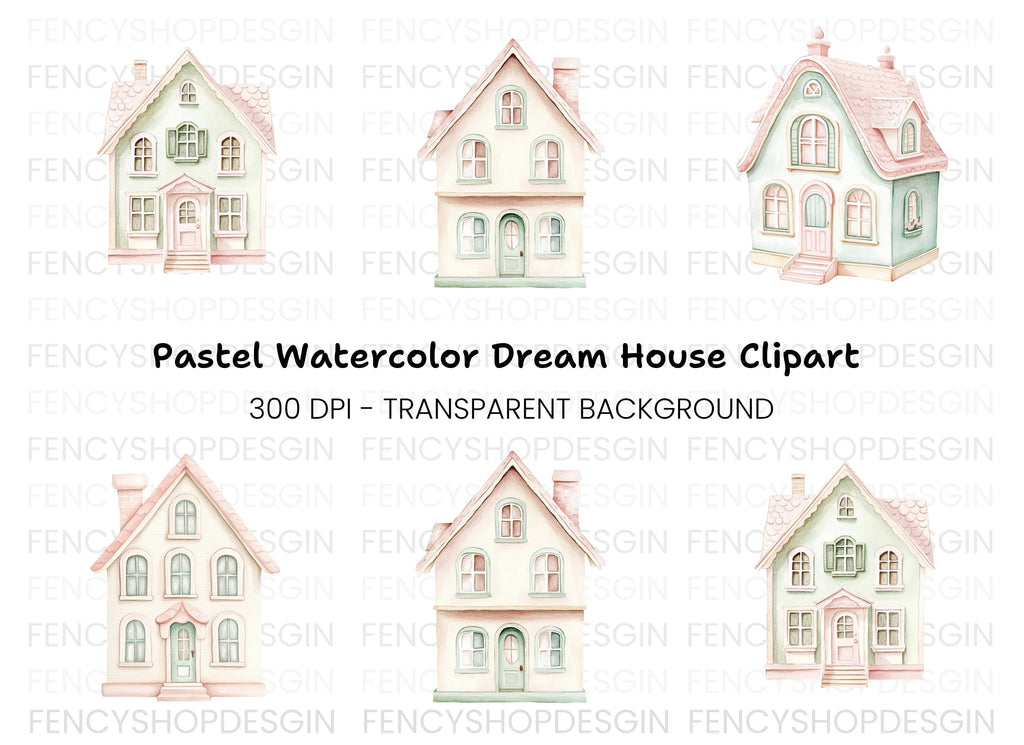 Whimsical Houses Clipart Bundle
