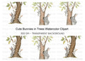 Cute Bunnies Climbing Tree Clipart Bundle