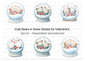 Cute Animal Couple Snow Globes Clipart Bundle