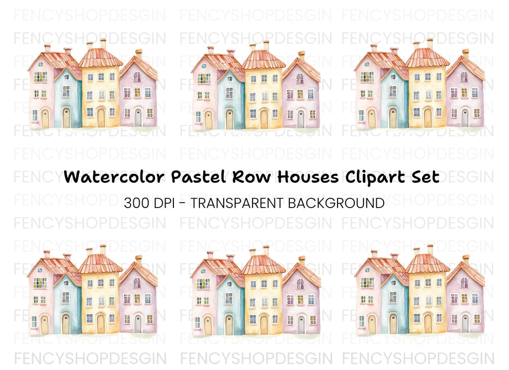European Townhouses Clipart Bundle