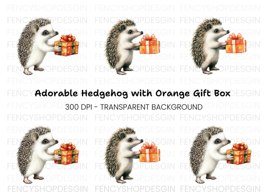 Cute Hedgehog Gift Clipart Bundle