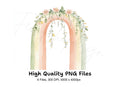 Boho Floral Rainbow Clipart Bundle