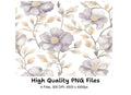 Soft Grey and White Floral Clipart Bundle