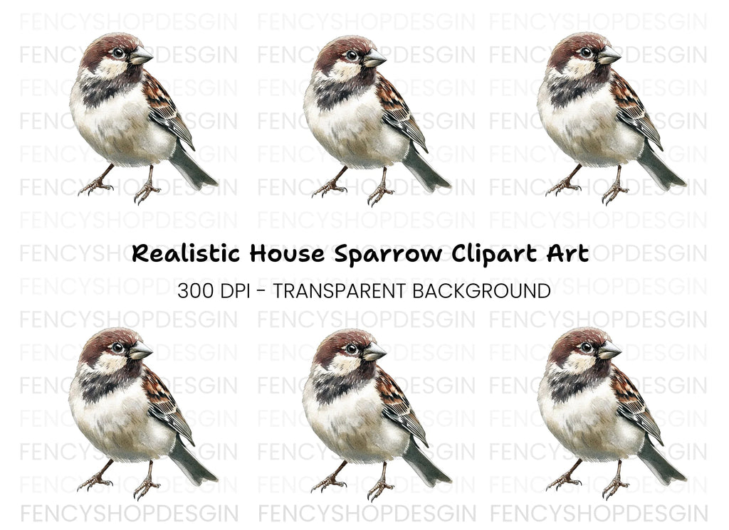 Sparrow Bird Clipart Bundle