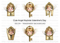 Cute Cherub Keyhole Clipart Bundle