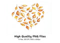 Autumn Leaves Heart Shape Clipart Bundle