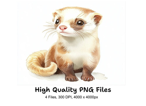 Adorable Ferret Clipart Bundle