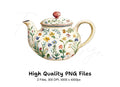 Floral Teapots Clipart Bundle