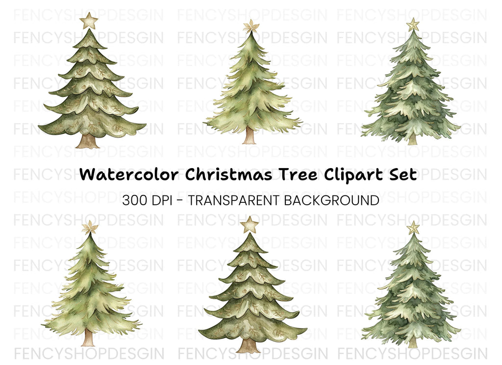 Christmas Trees Clipart Bundle