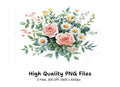 Roses and Daisies Bouquet Clipart Bundle