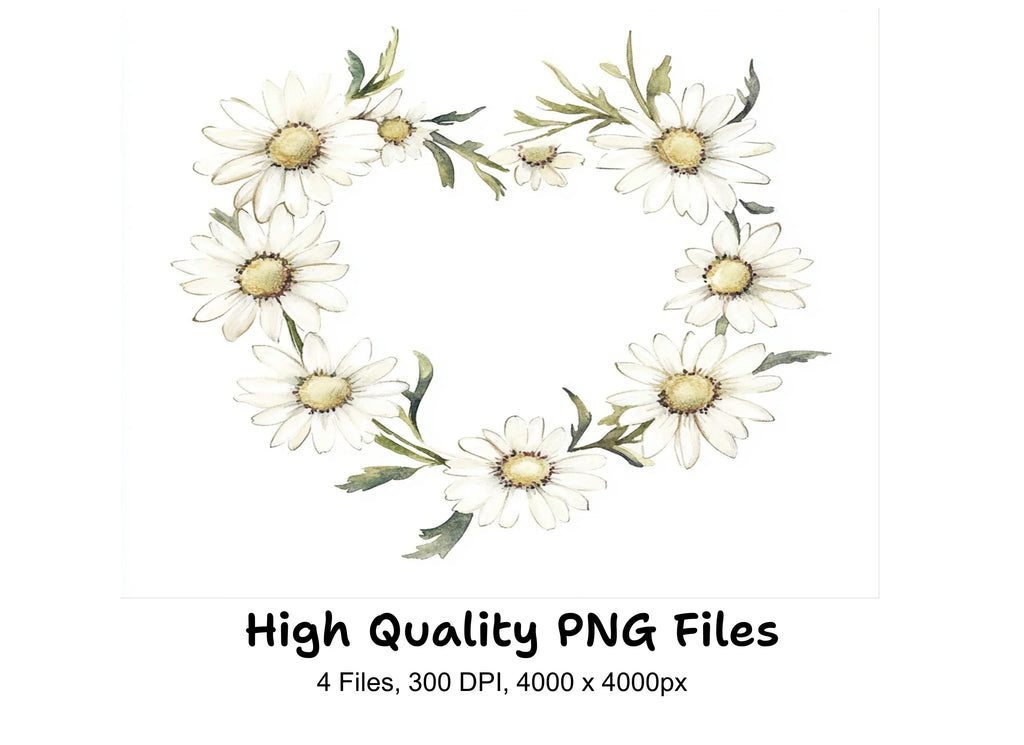 Charming Daisy Wreaths Clipart Bundle