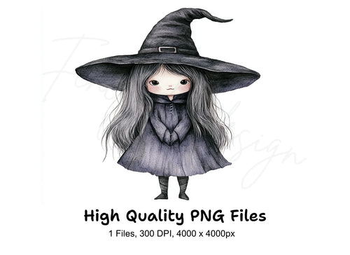 Adorable Little Witch Clipart Bundle