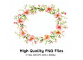 Pink Floral Wreaths Clipart Bundle