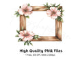 Floral Wooden Frame Clipart Bundle