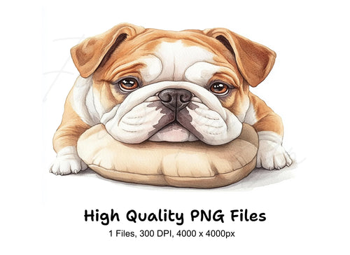Adorable Bulldog Puppy Clipart Bundle