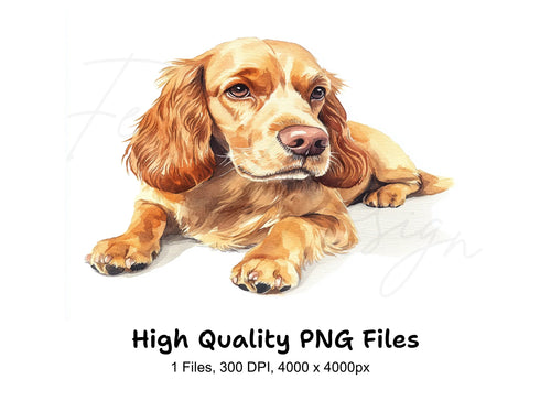 Adorable Cocker Spaniel Puppy Clipart Bundle
