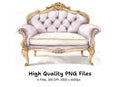 Elegant Purple French Armchair Clipart Bundle