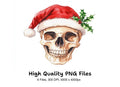 Christmas Skulls with Santa Hats Clipart Bundle