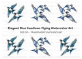 Dynamic Swallow Flight Clipart Bundle