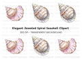 Elegant Seashells with Sparkling Gems Clipart Bundle