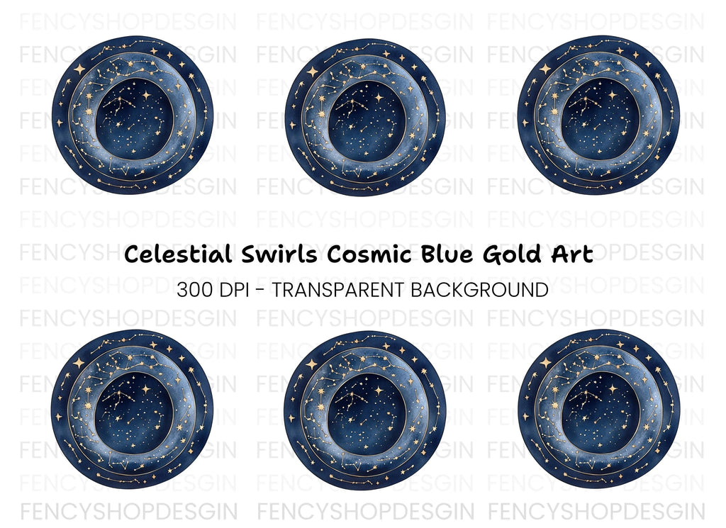 Intricate Celestial Constellation Clipart Bundle