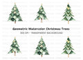 Geometric Christmas Trees Clipart Bundle