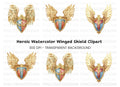 Golden Winged Shields Clipart Bundle