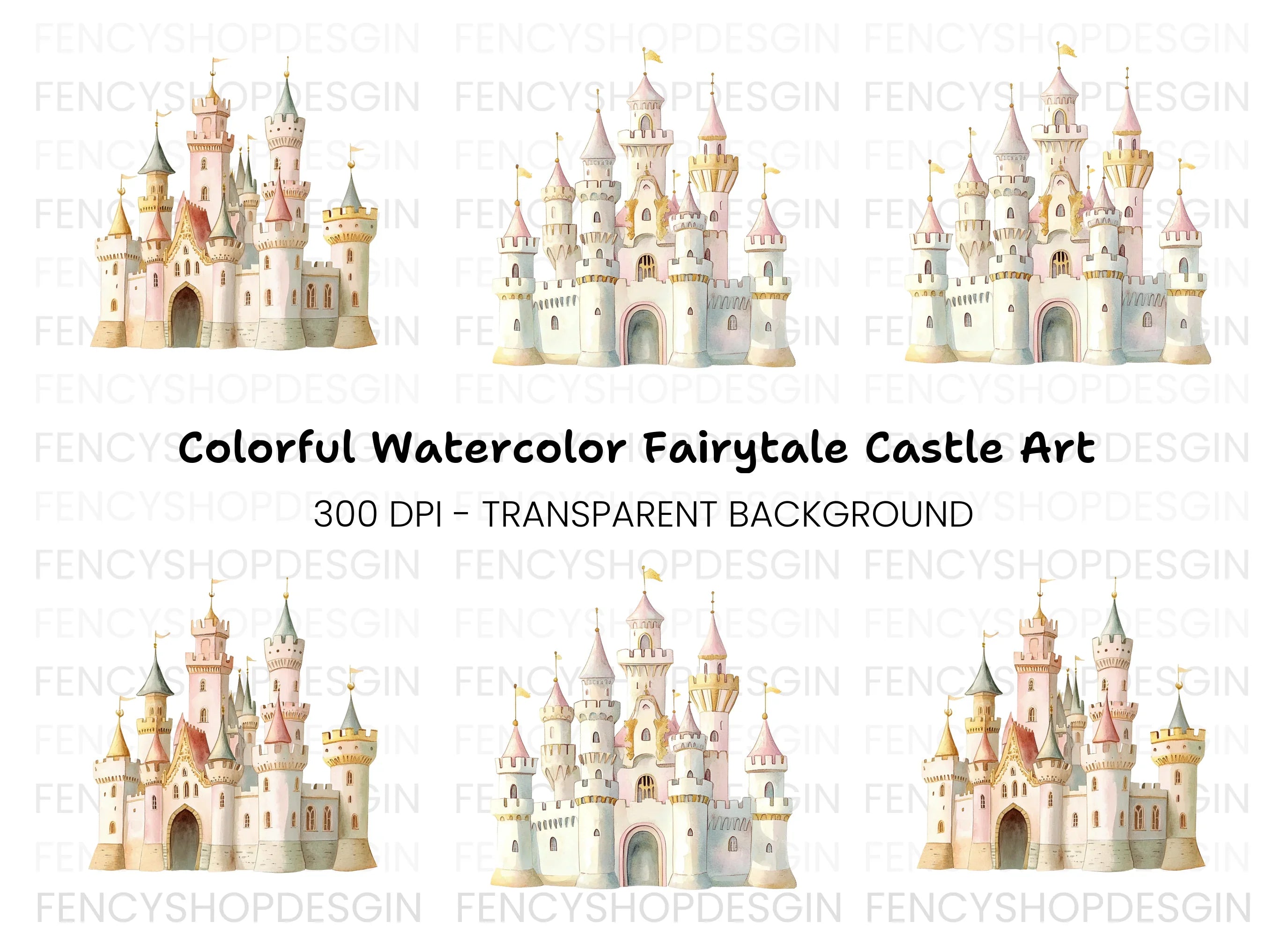 Princess Castle Clipart Bundle