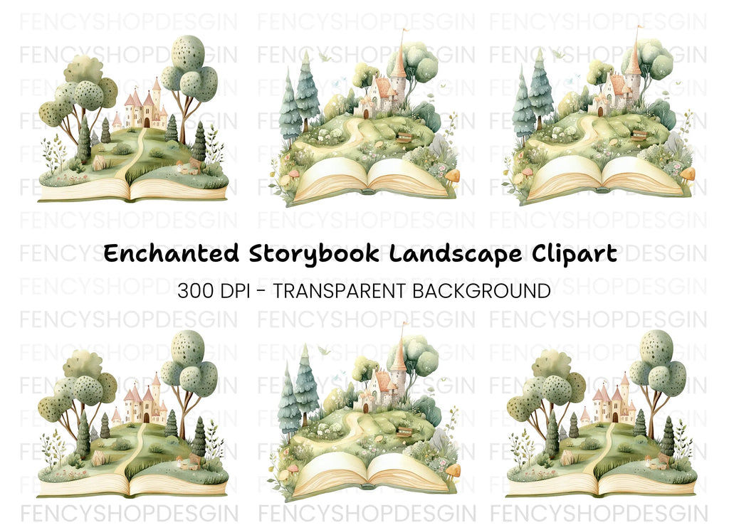 Fantasy Castle Pop Up Book Clipart Bundle