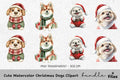 Cute Christmas Dogs Clipart Bundle