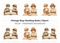 Kids Reading Books Clipart Bundle