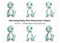 Sweet Baby Dinosaur Duo Clipart Bundle